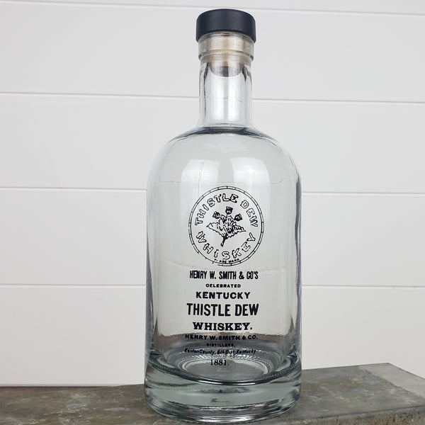 collectible thistle dew whiskey bottle, label c.1881 - 750ml (whiskey