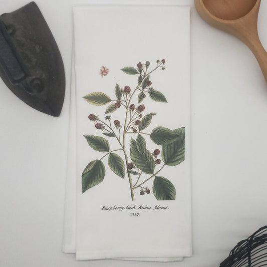 raspberry tea towel, image c.1737 - 100% cotton flour sack